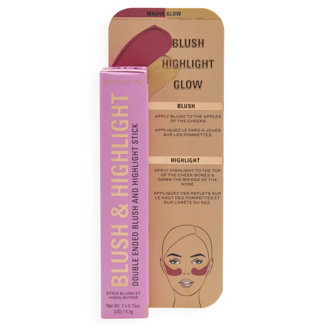 Makeup Revolution Blush & Highlight Stick Mauve Glow