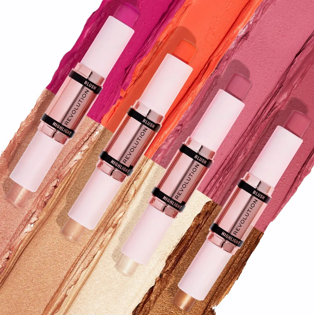 Makeup Revolution Blush & Highlight Stick Flushing Pink