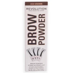 Makeup Revolution Brow Powder Stamp & Stencil Kit Ash Brown