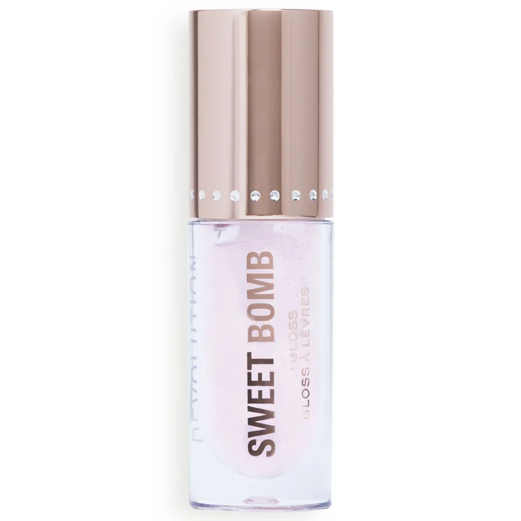 Makeup Revolution Y2k Sweet Bomb Lip Gloss Candyfloss Pink Glitter