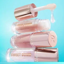 Makeup Revolution Y2k Sweet Bomb Lip Gloss Candyfloss Pink Glitter