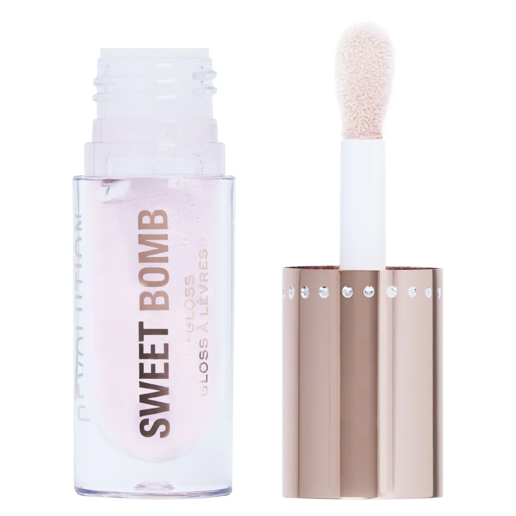 Makeup Revolution Y2k Sweet Bomb Lip Gloss Candyfloss Pink Glitter
