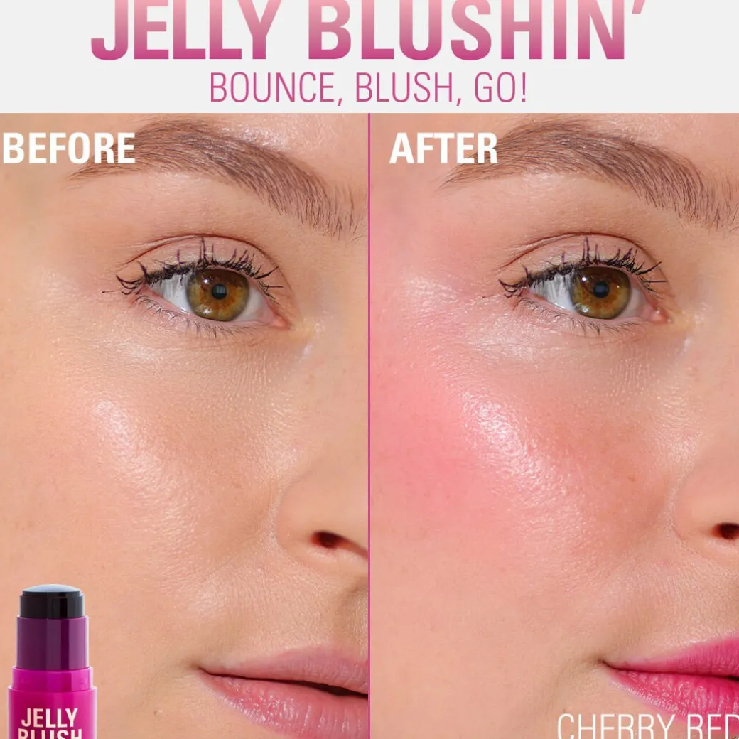 Revolution Jelly Blush Stick Lip and Cheek Stain Cherry Red