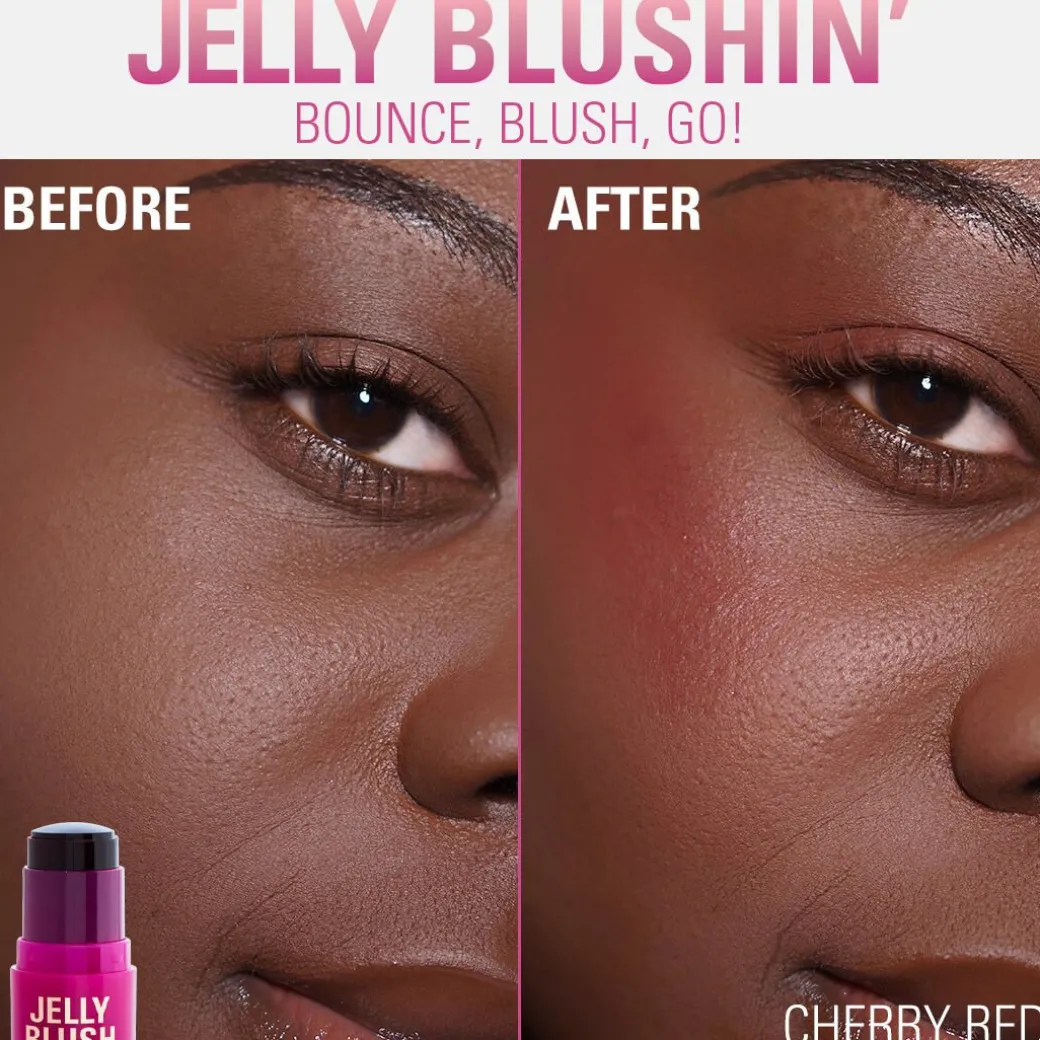 Revolution Jelly Blush Stick Lip and Cheek Stain Cherry Red