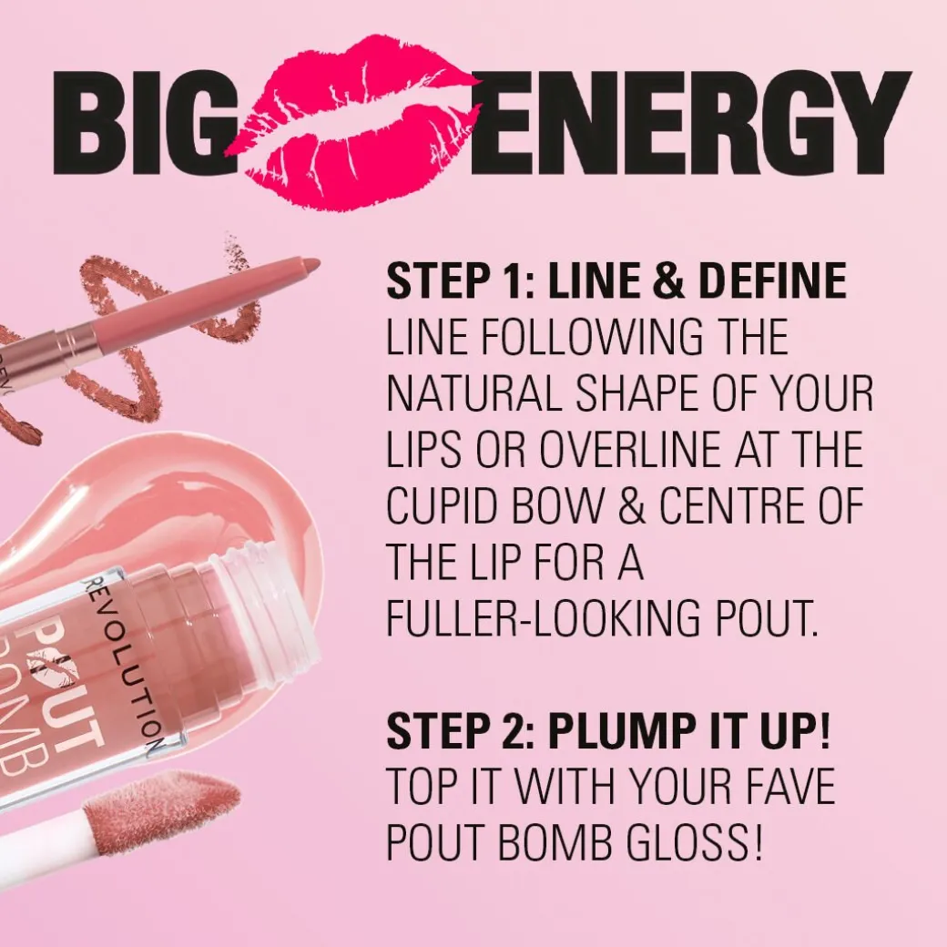 Revolution Pout Bomb Plumping Lip Liner Glaze Clear