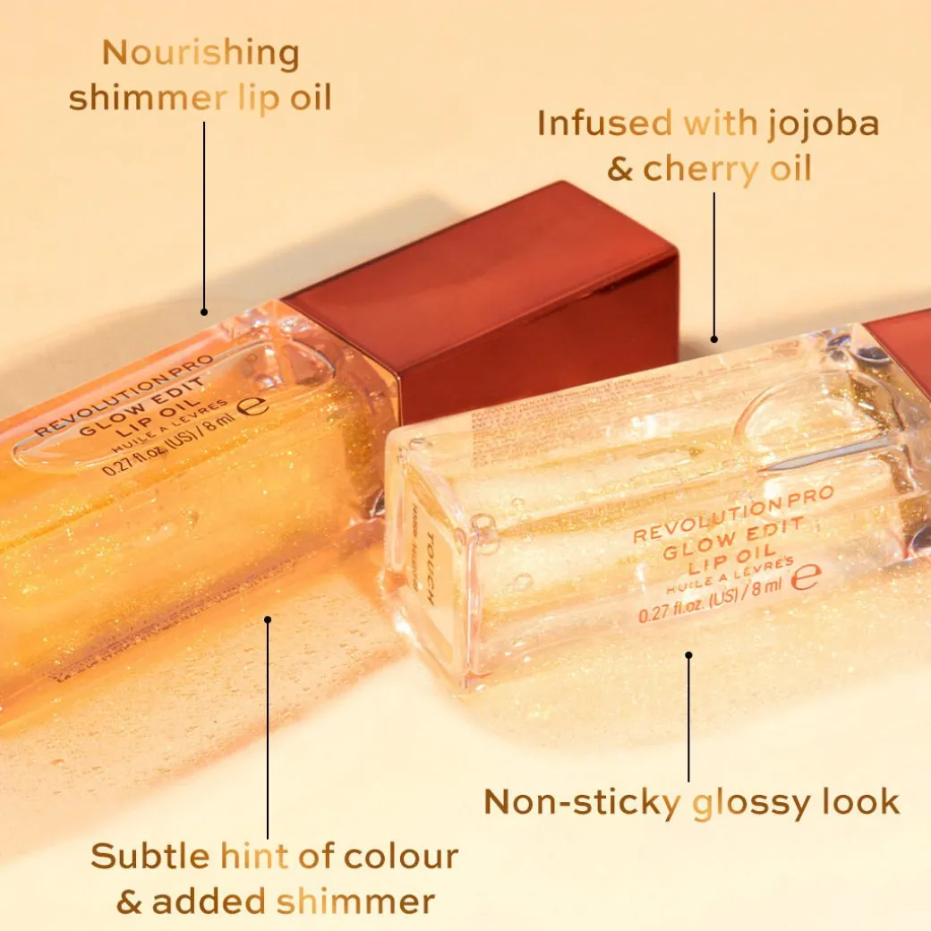Revolution Pro Glow Edit Shimmer Lip Oil Forever Orange