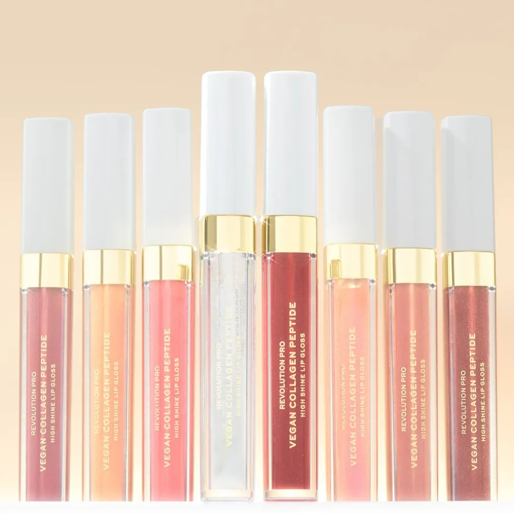 Revolution Pro Vegan Collagen Peptide High Shine Lip Gloss Cashmere