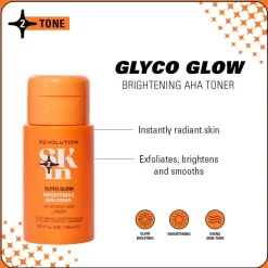Revolution Skin Glyco Glow 5% Glycolic Acid & Ginger Brightening AHA Toner 150ml